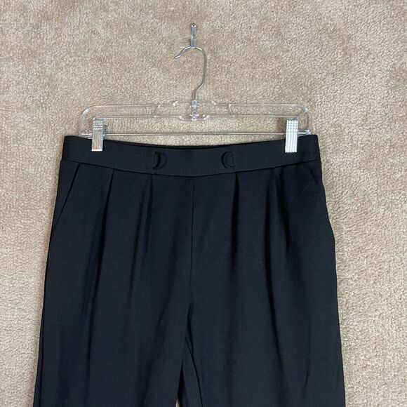 Betabrand Yoga Crop Pants Womens Size Medium Black Pleated Stretch Ponte Pull On - Picture 2 of 11